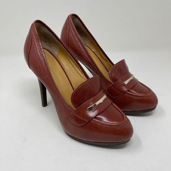 Nine West Shoes - Nine West DancinDark Women's Classic Platform Pumps Slip On Brown Size 6.5